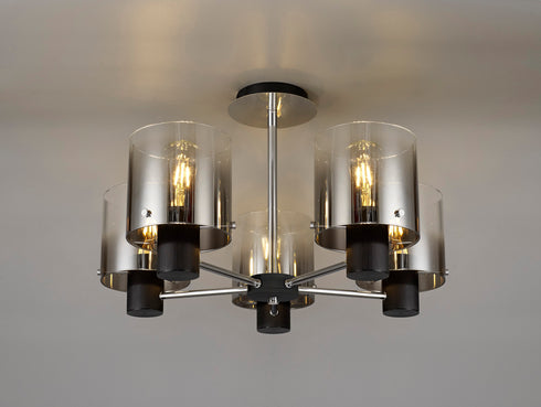 Brooks Semi Flush Light 5 Light